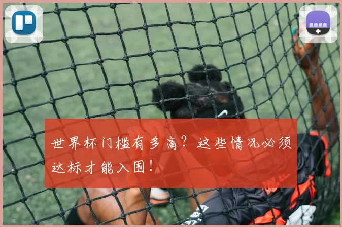 世界杯门槛有多高?这些情况必须达标才能入围!